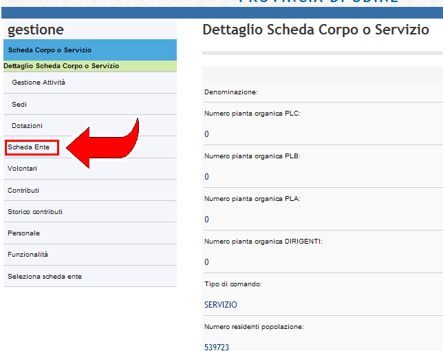 schermata menu